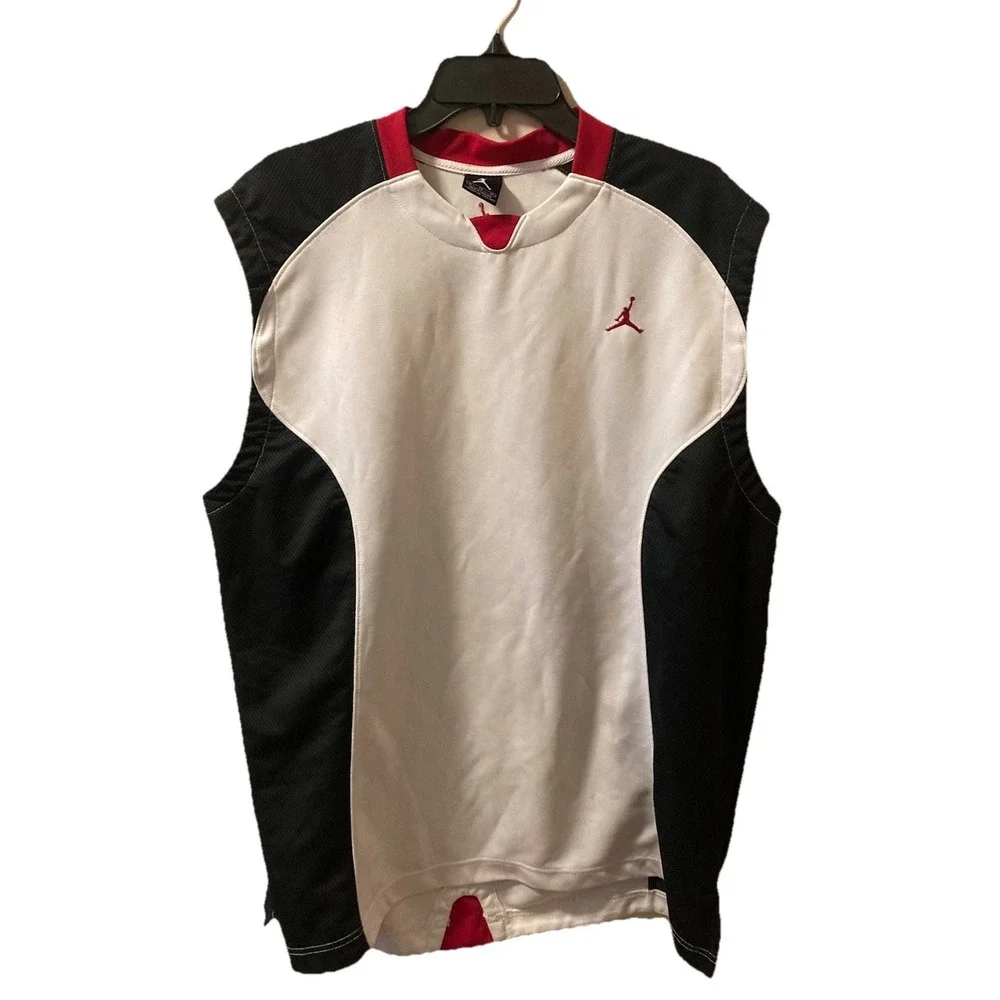 VTG Jordan Workout Tank Red Black White Nike Sz XL Jumpman Embroidered
